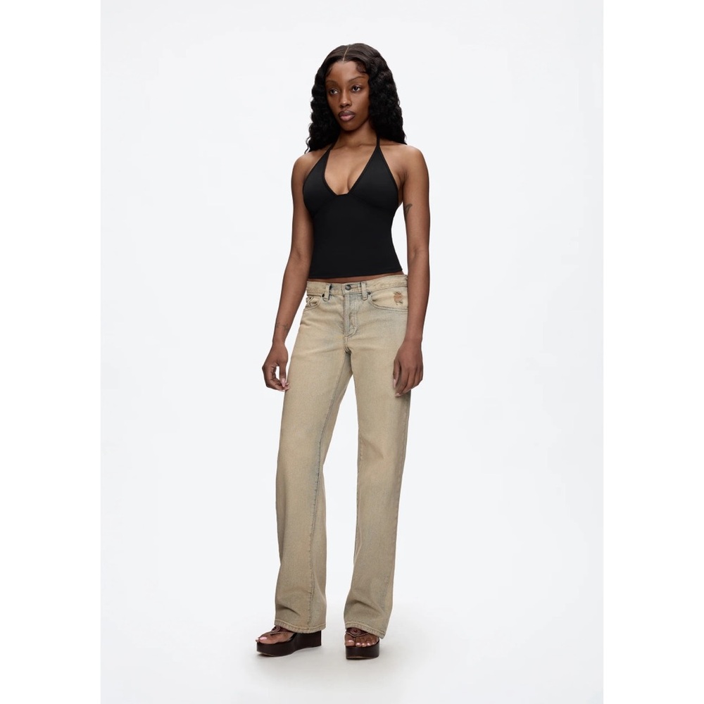 Tank Air Dip Halter Top in Black Basics Everyday Staple Simple Capsule Wardrobe - Picture 4 of 9